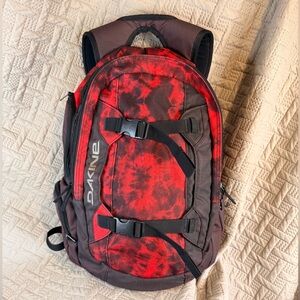Dakine Red and Black Tie-Dye Backpack